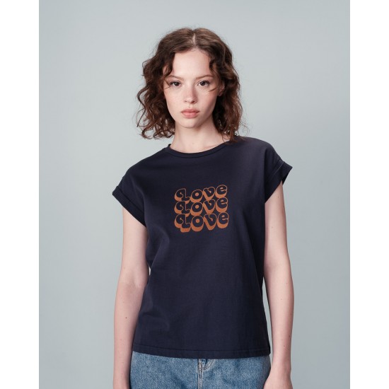 Grace et Mila - T-shirt bleu marine "Love"