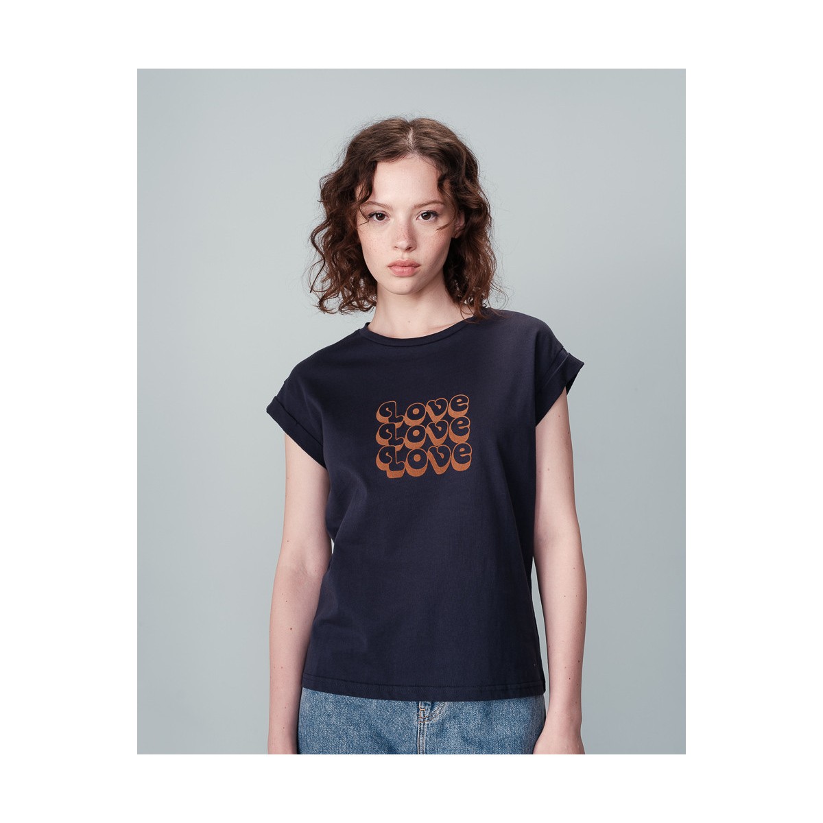 Grace et Mila - T-shirt bleu marine "Love"