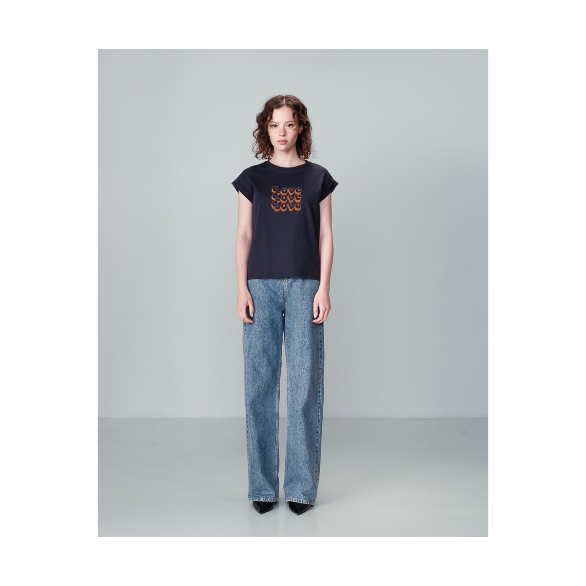 Grace et Mila - T-shirt bleu marine "Love"