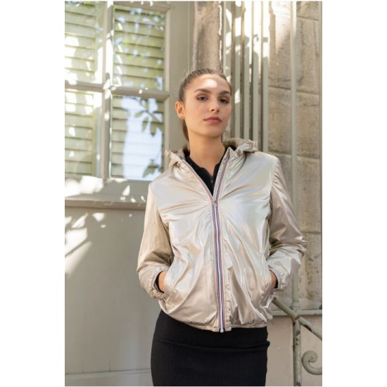 Laura Jo - Manteau imperméable court fourré bronze