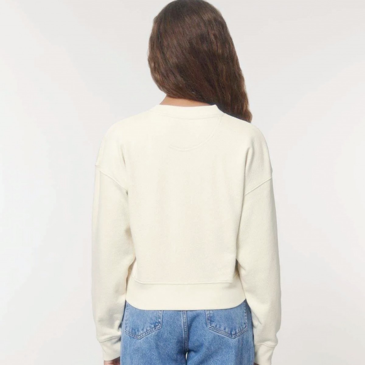 Marcel et Maurice - Sweat femme crop crème personnalisé