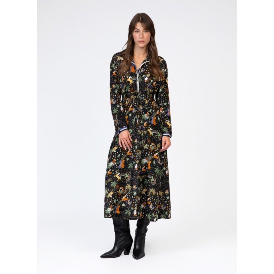 Robe longue satinée