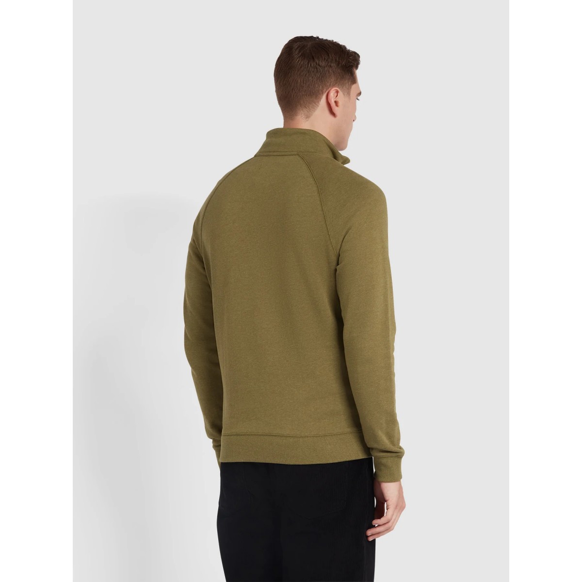 FARAH - Sweat-shirt à col zippé kaki