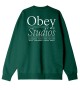 OBEY - Sweat vert foncé