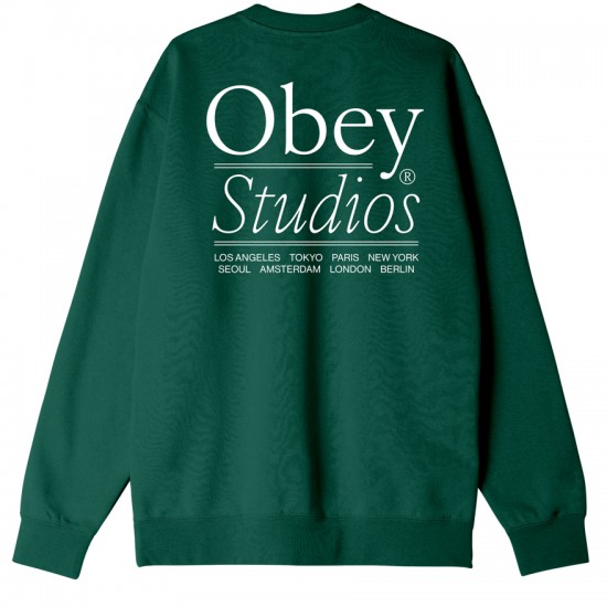 OBEY - Sweat vert foncé