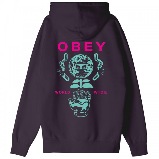 OBEY - Sweat prune à capuche