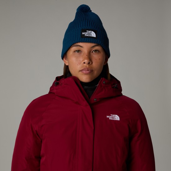 THE NORTH FACE - Bonnet bleu à pompon