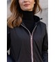 Laura Jo - Manteau imperméable long fourré noir