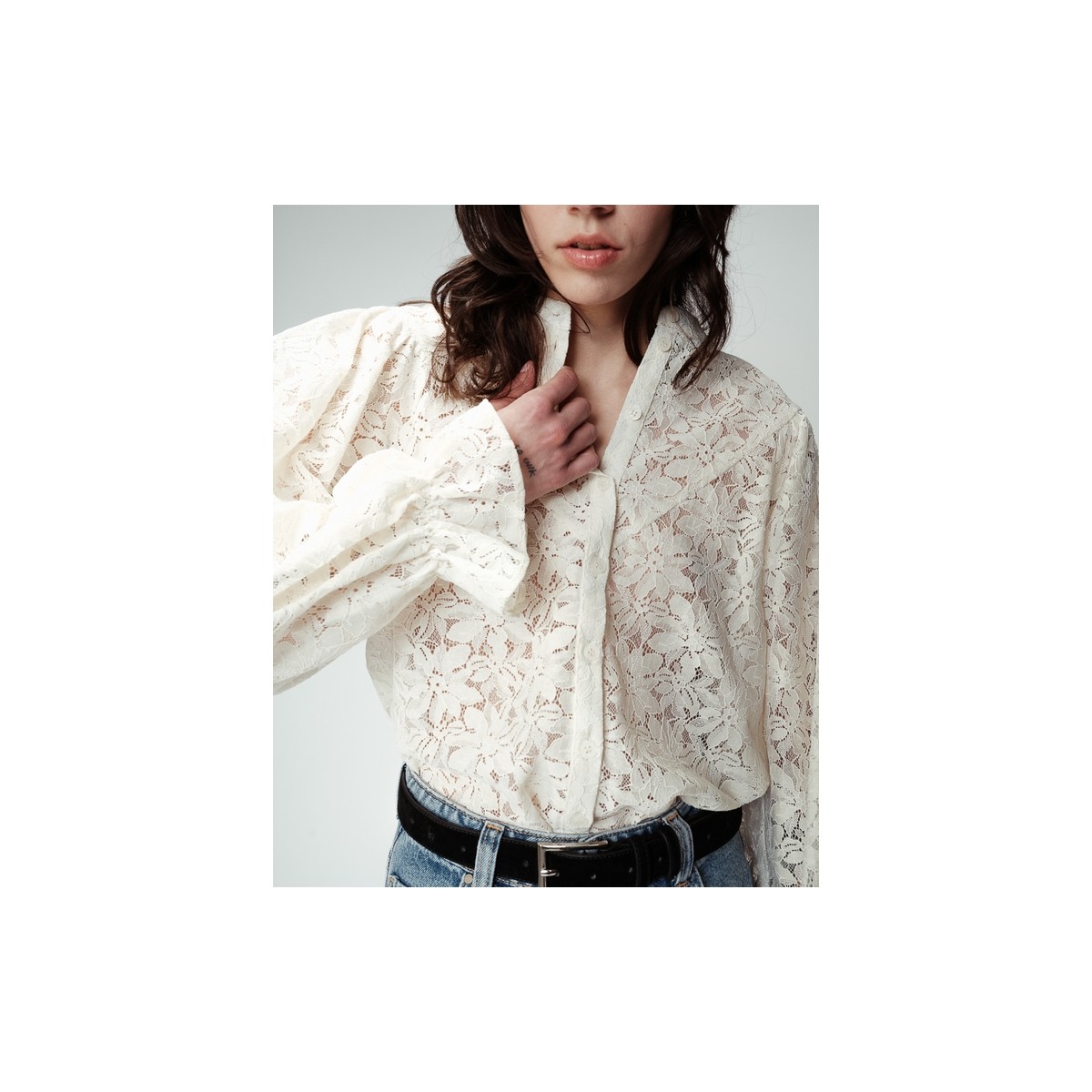 Grace et Mila - Blouse en dentelle écrue