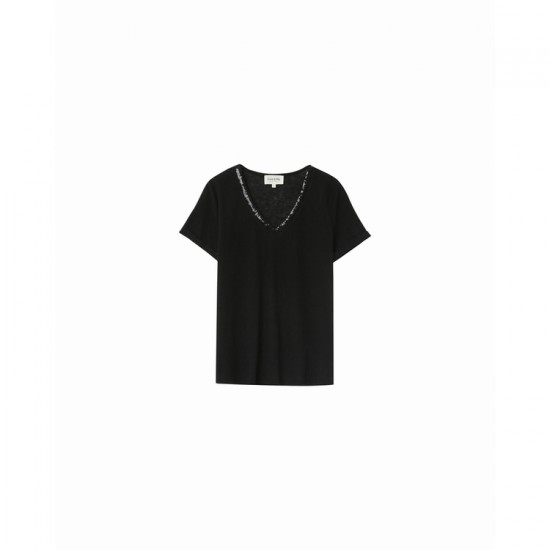 Grace et Mila - T-shirt noir à sequins 2