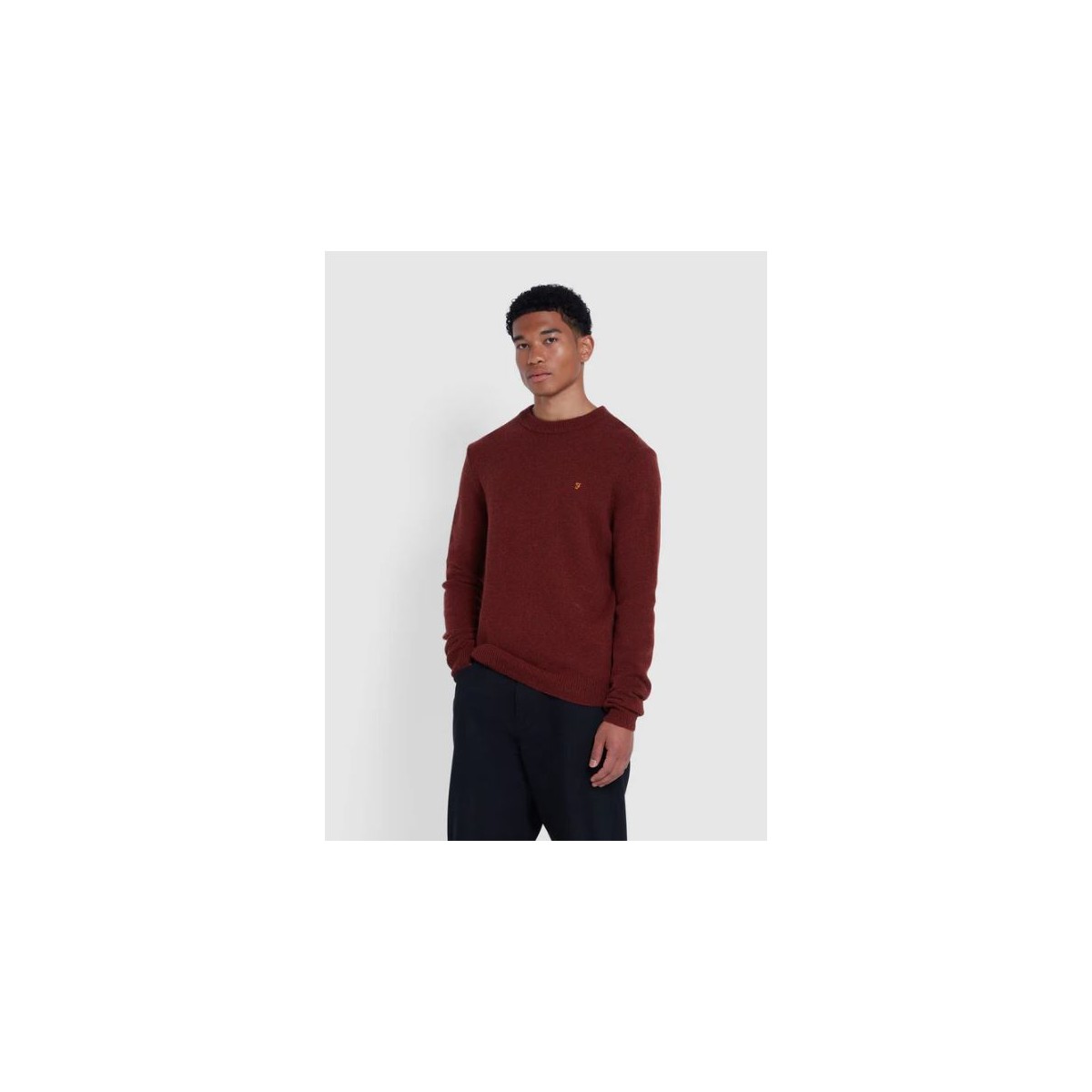 FARAH - Pull en laine rouge brique