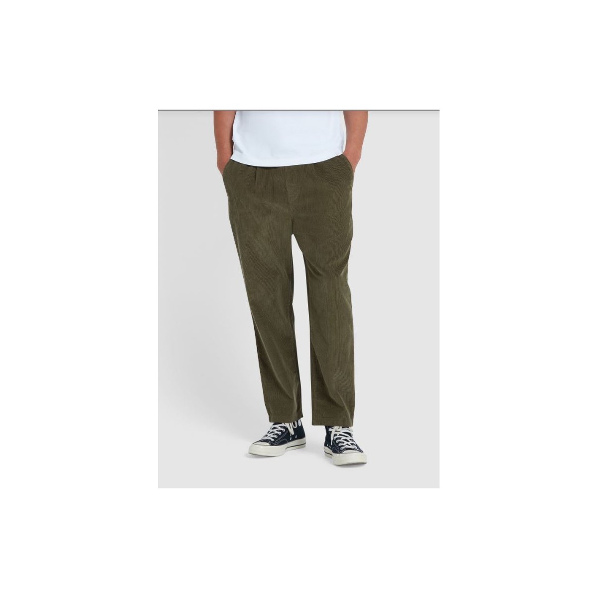 FARAH - Pantalon en velours olive