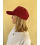 Poule Party - Casquette en velours bordeaux