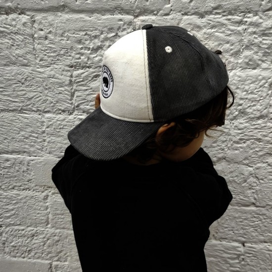 Poule Party - Casquette en velours gris et blanc