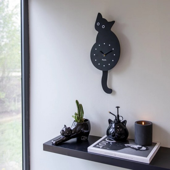 FISURA - Horloge chat noir