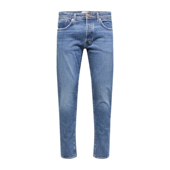 Selected homme - Jeans droit bleu denim