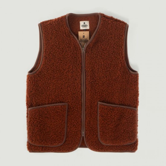 Coldbreaker - Gilet en laine sans manches cognac