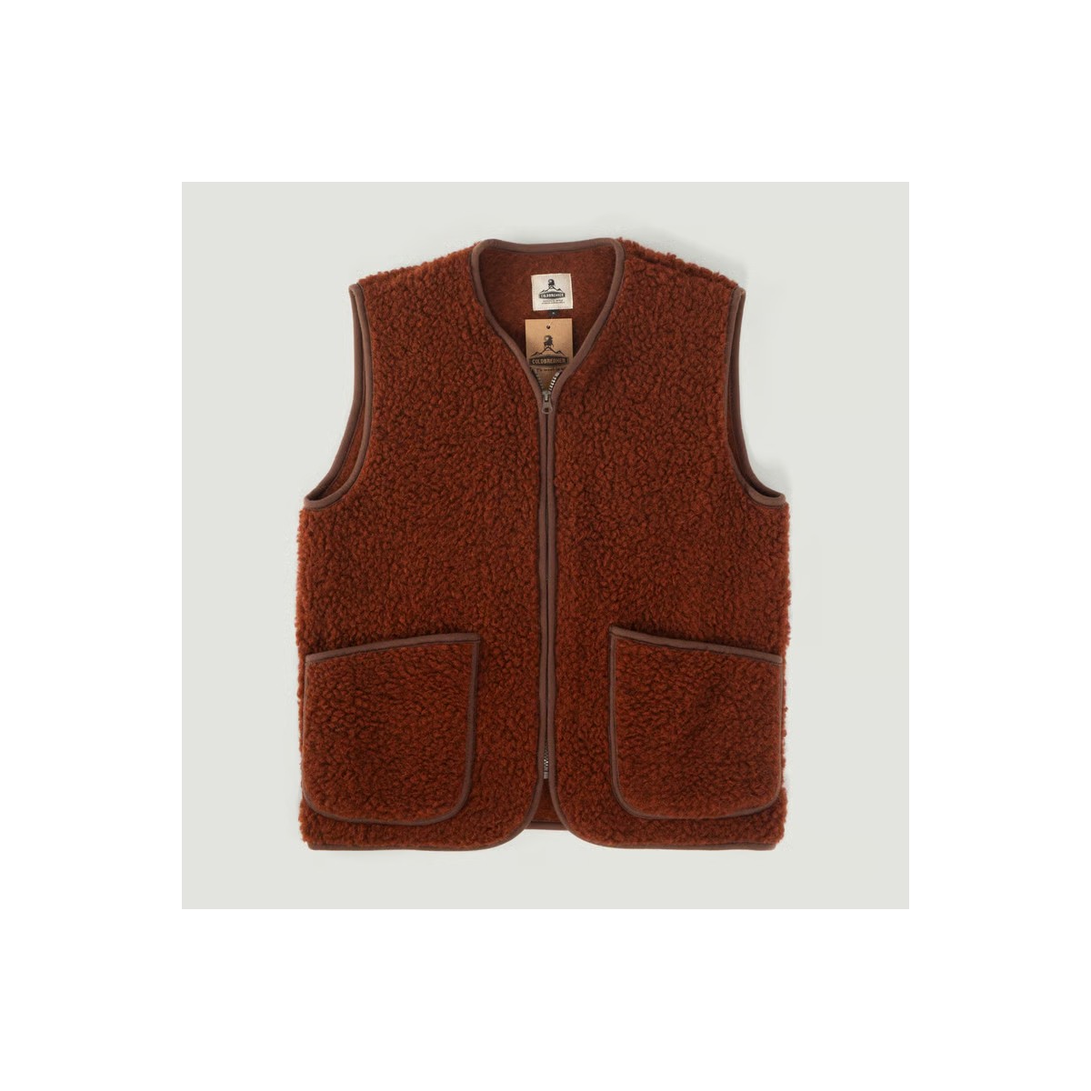 Coldbreaker - Gilet en laine sans manches cognac