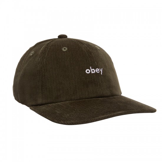 OBEY - Casquette en velours vert foncé