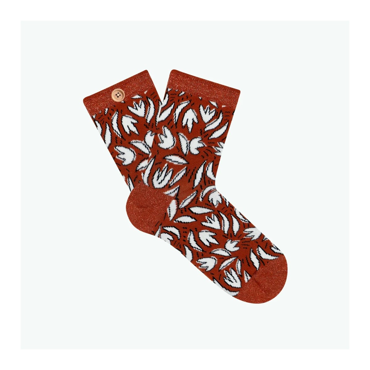 Cabaia - Chaussettes femme lurex léopard