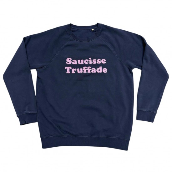 Saucisse Truffade - Sweat marine avec broderie violet