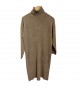 Robe pull col roulé camel