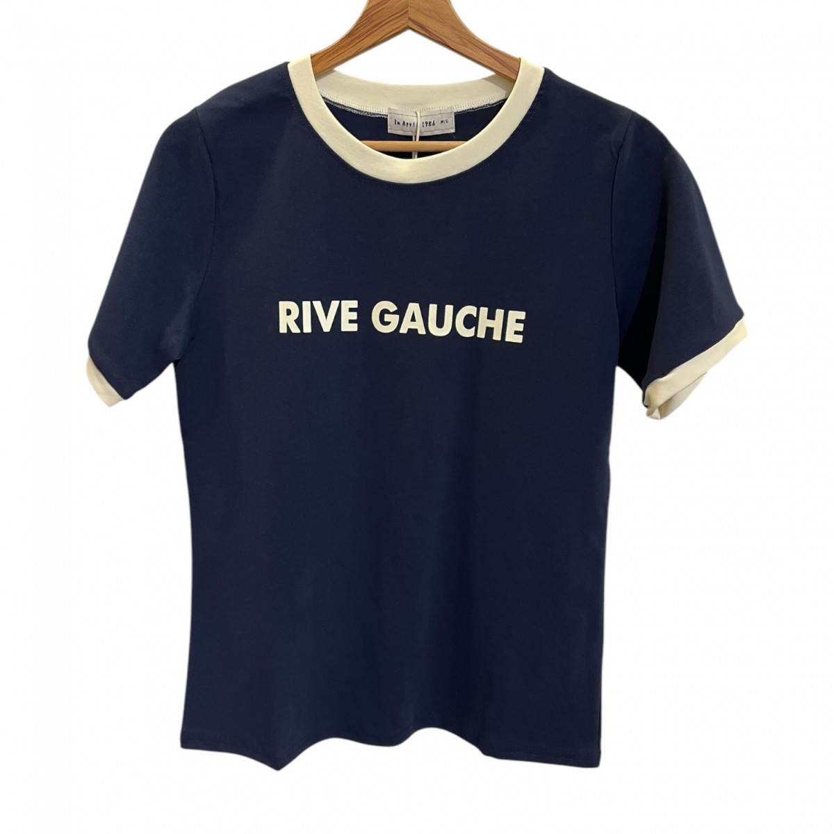 T-shirt bleu marine et blanc