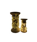 BAZARDELUXE - Grande bobine avec guirlande lumineuse argent