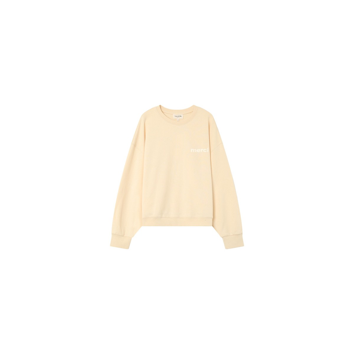Grace et Mila - Sweat beige " Merci "