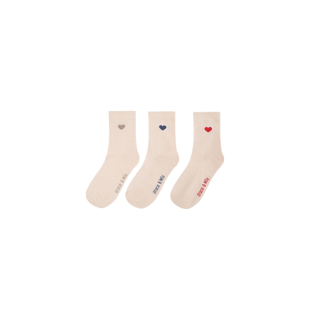 Grace et Mila - Pack 3 chaussettes en lurex