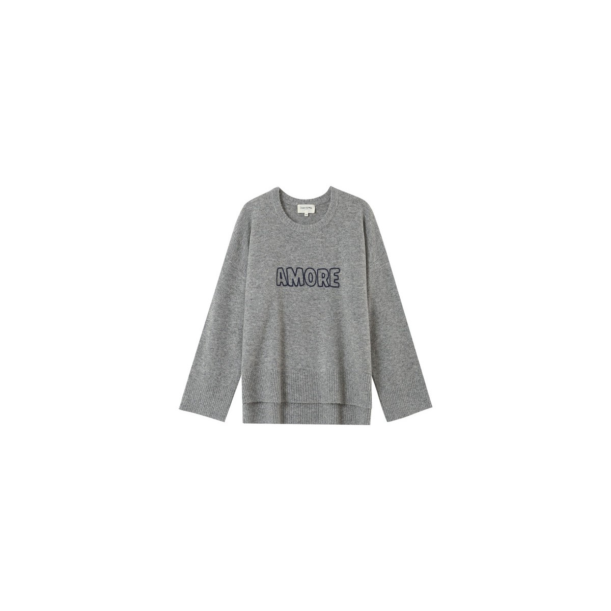 Grace et Mila - Pull oversize gris "Amore"