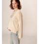 Grace et Mila - Pull oversize beige "Peace"