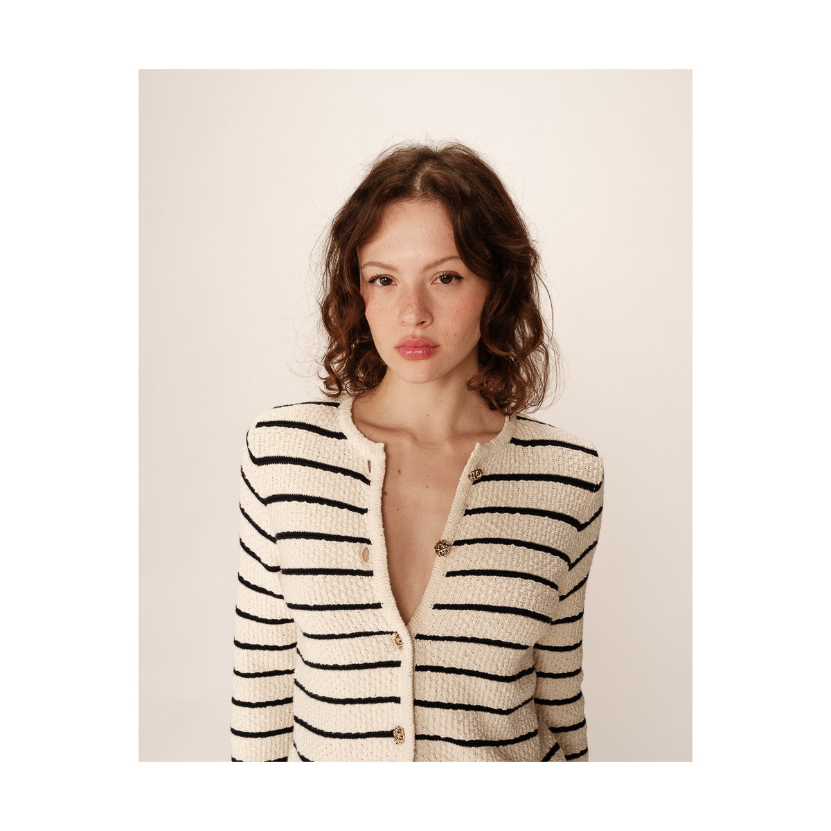 Grace et Mila - Cardigan en maille marinière