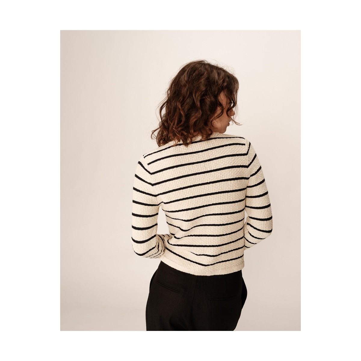 Grace et Mila - Cardigan en maille marinière