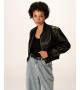 Grace et Mila - Bombers noir court en simili-cuir