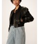 Grace et Mila - Bombers noir court en simili-cuir