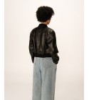 Grace et Mila - Bombers noir court en simili-cuir