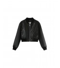 Grace et Mila - Bombers noir court en simili-cuir