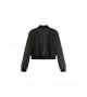 Grace et Mila - Bombers noir court en simili-cuir