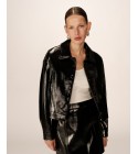 Grace et Mila - Veste en vinyle noir