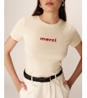 Grace et Mila - T-shirt crème "Merci"
