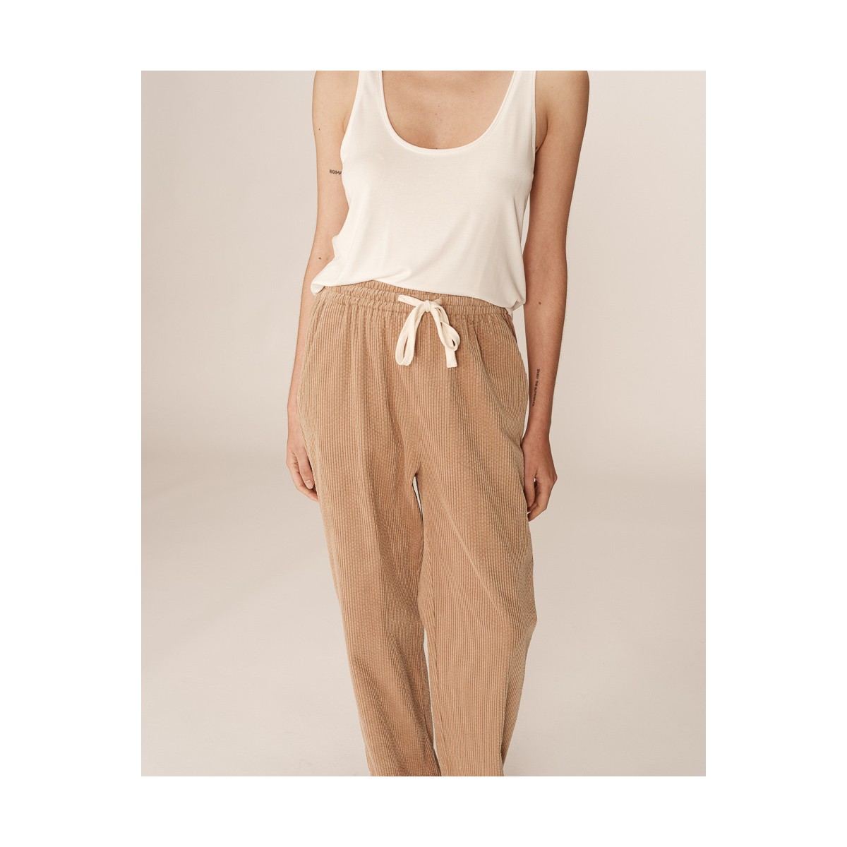 Grace et Mila - Pantalon en velours beige
