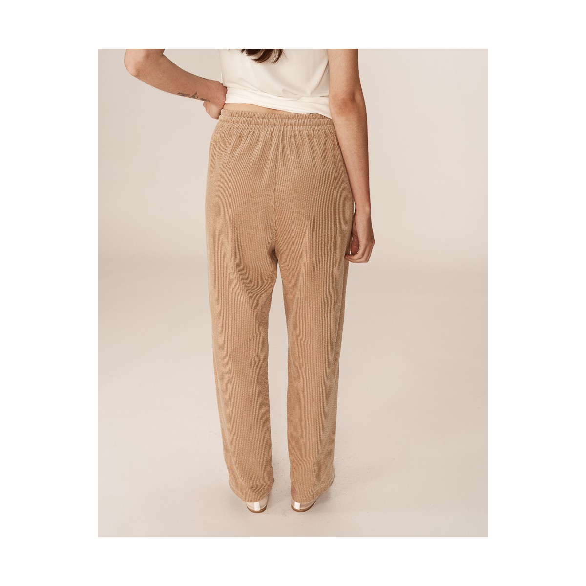 Grace et Mila - Pantalon en velours beige