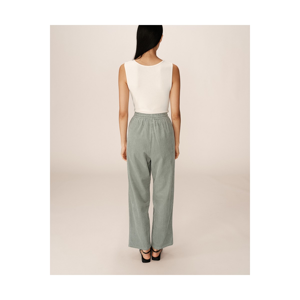 Grace et Mila - Pantalon en velours vert