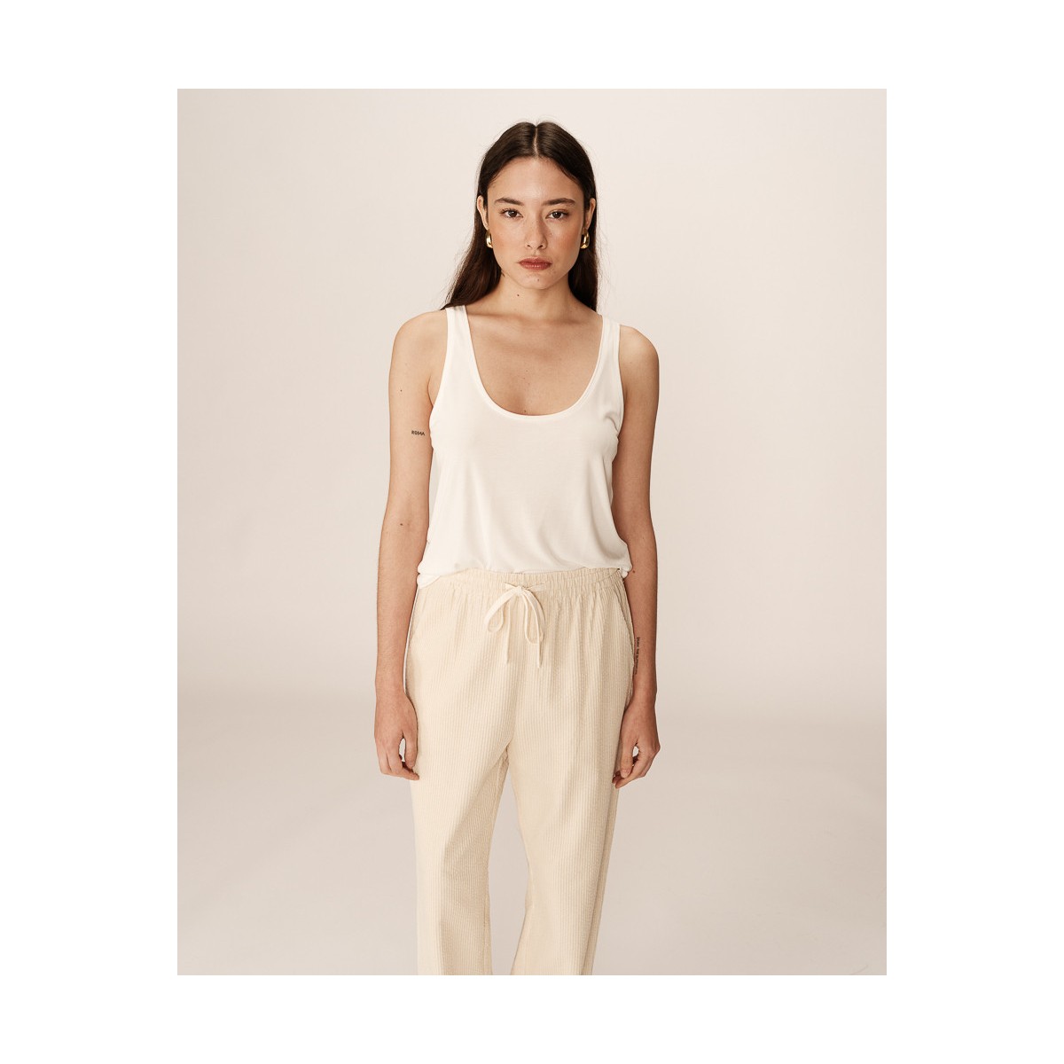 Grace et Mila - Pantalon en velours écru