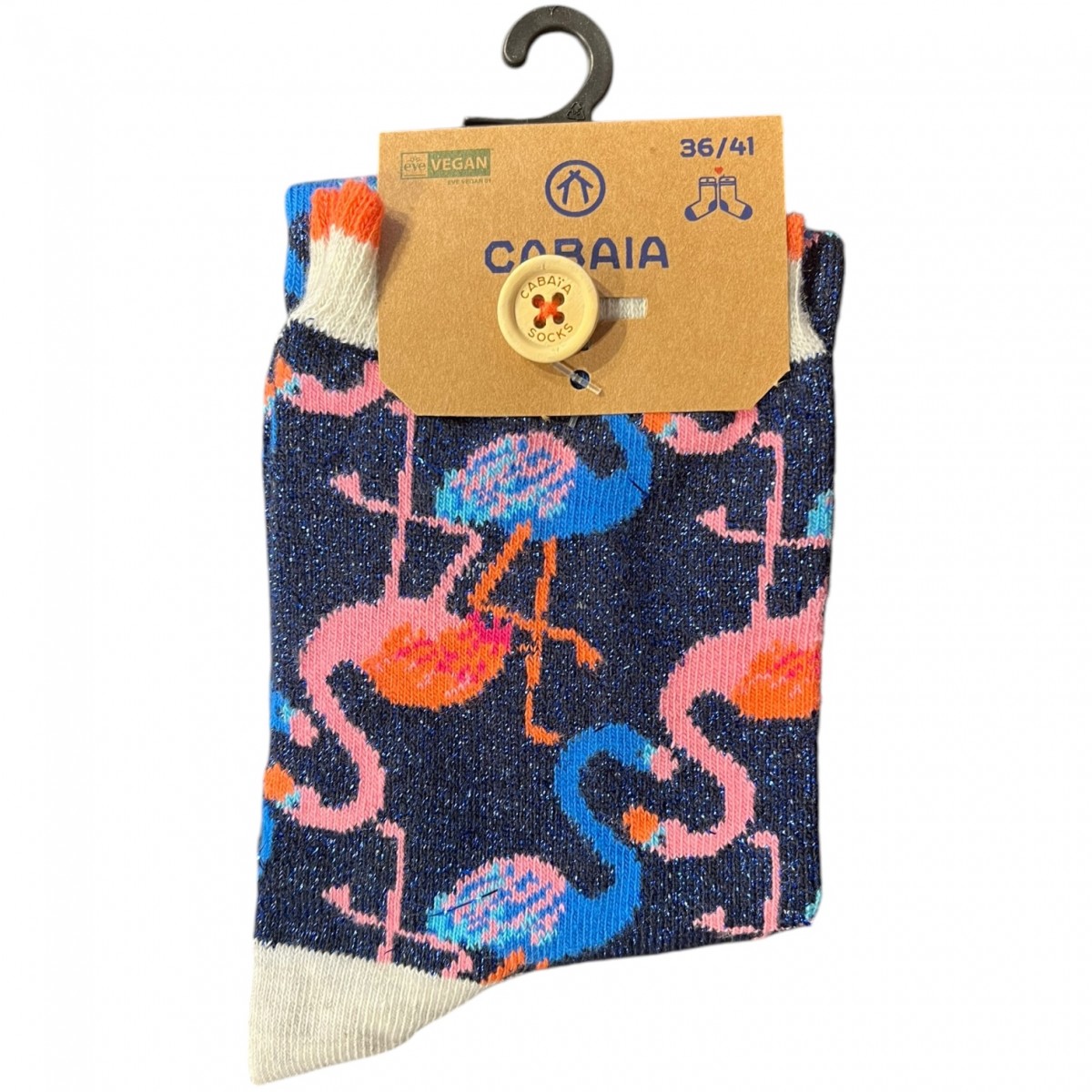 Cabaia - Chaussettes femme en lurex marine