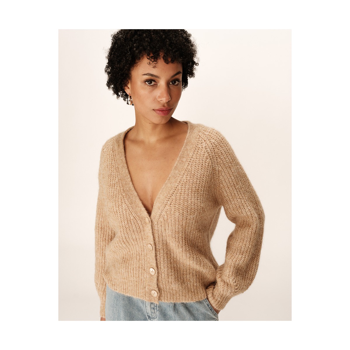 Grace et Mila - Cardigan en laine beige