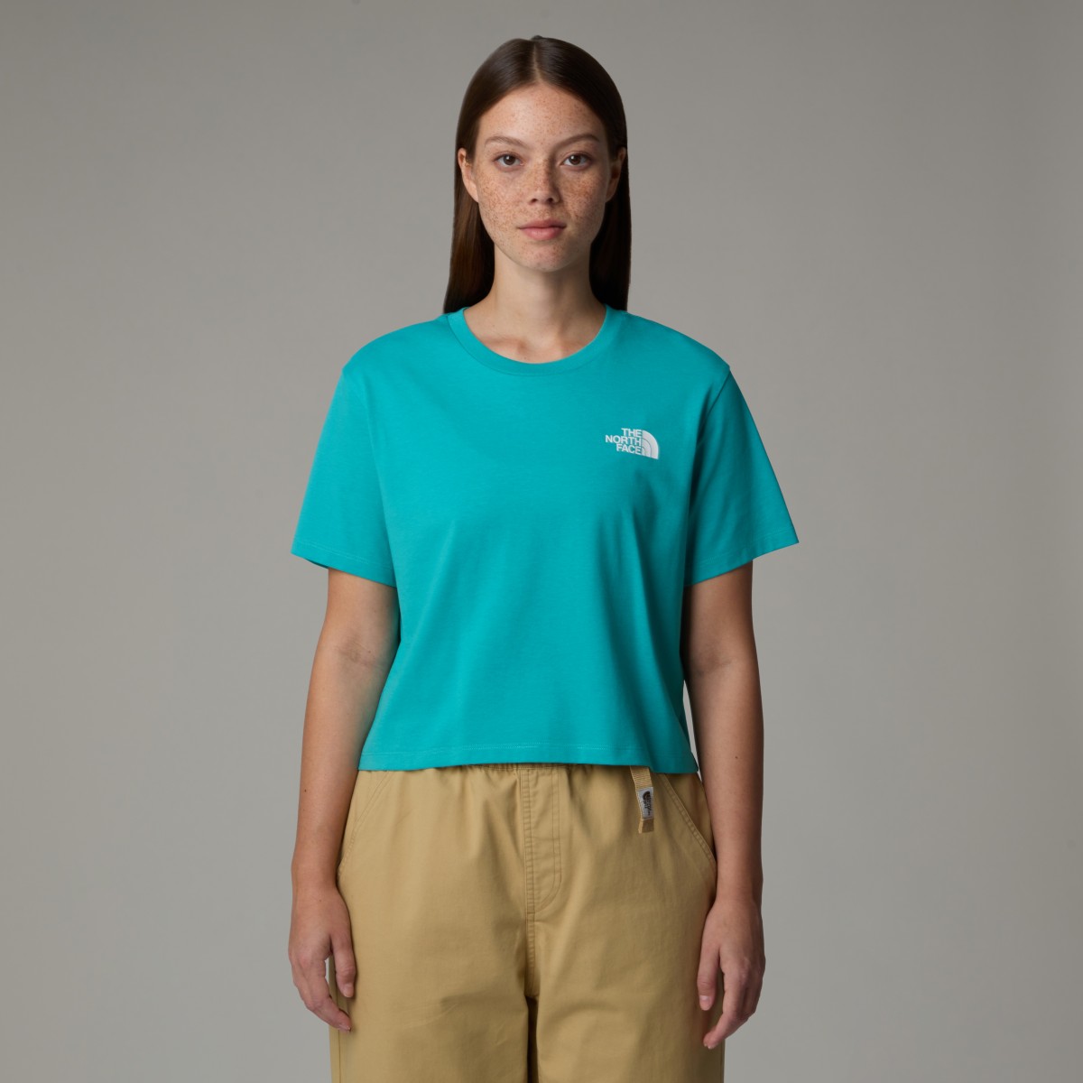 THE NORTH FACE - T-shirt bleu Simple Dome cropp