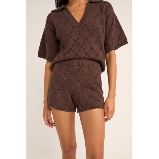 Rhythm - Short en maille chocolat