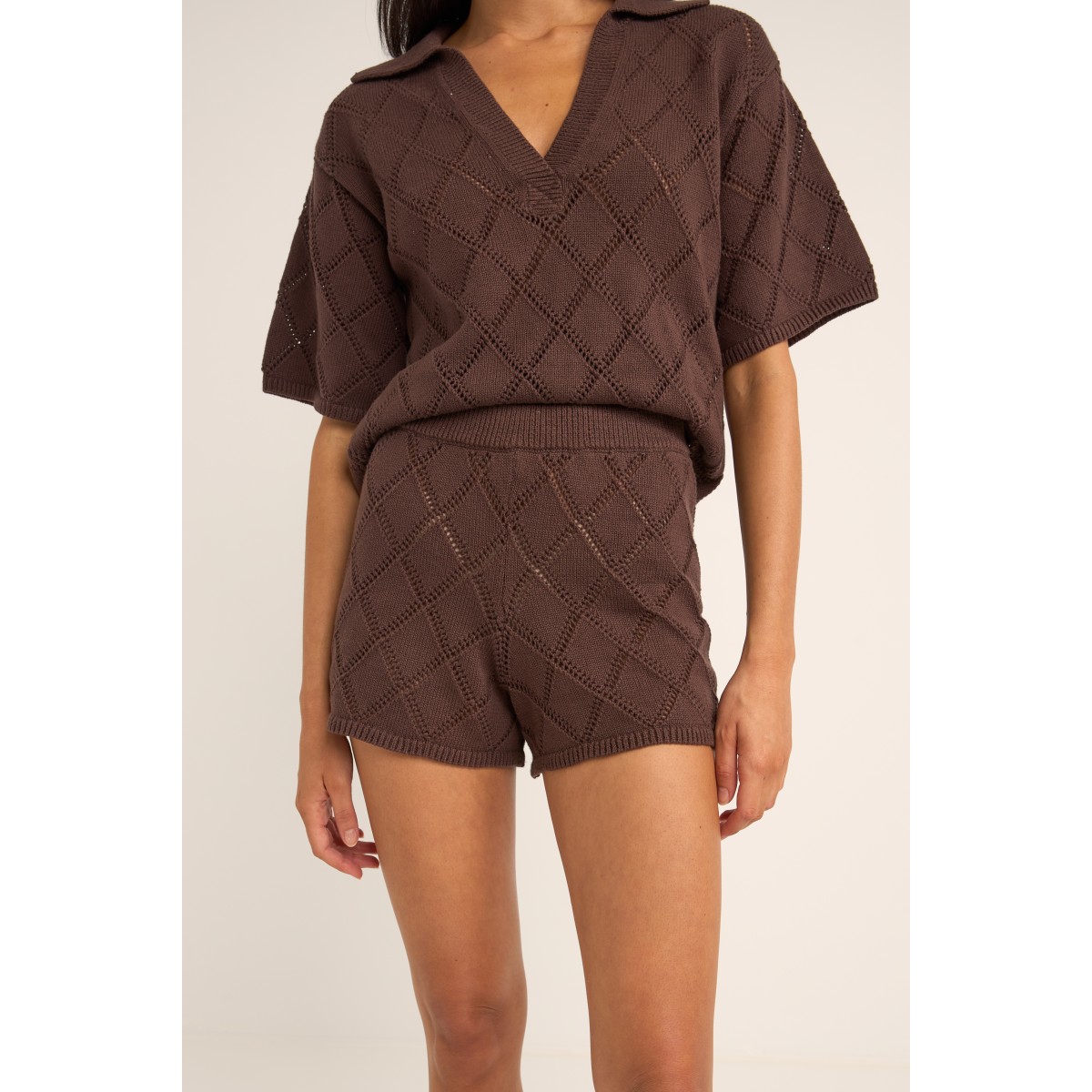 Rhythm - Short en maille chocolat